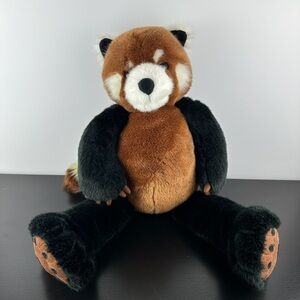 Manhattan Toy Rare Rico Red Panda Bear 19” Large Brown Black Paw Prints Plush